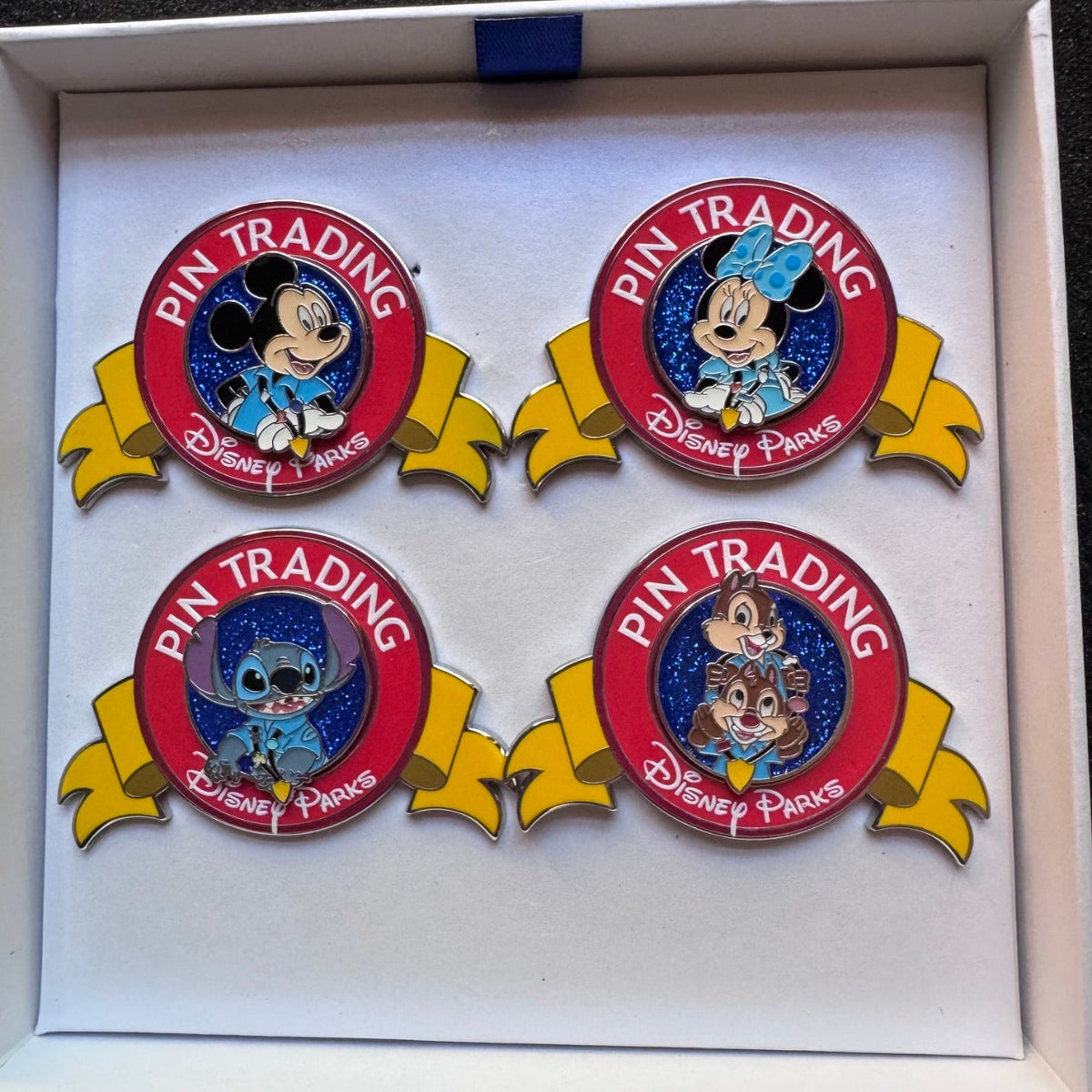 Mickey, Minnie, Stitch, & Chip n Dale 25 Years Pin Trading Pin Set