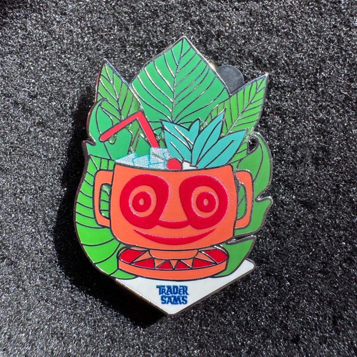 Orange Hippopoto Mai Tai Trader Sam's Tiki Room Pin