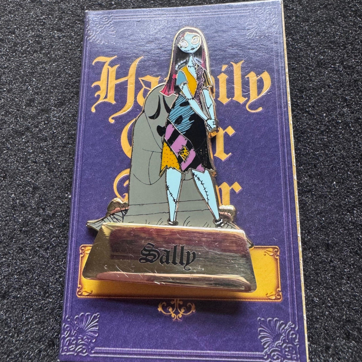 Sally Happily Every After Gold Nameplate Mystery Pin