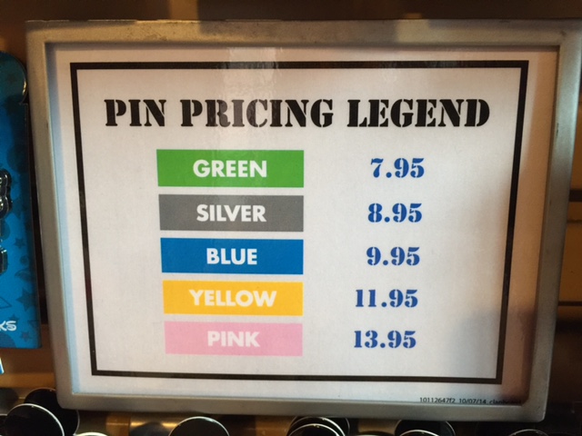 Disney Pin Color Price Chart
