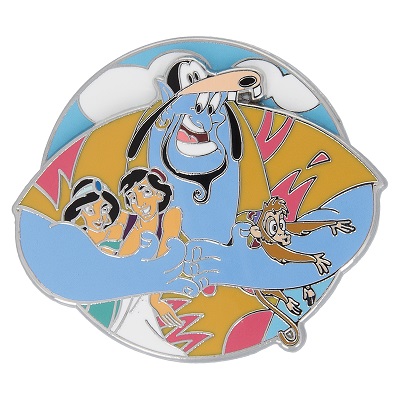 Details about   Disney Parks Aladdin Booster Pin Set And Genie Patch New