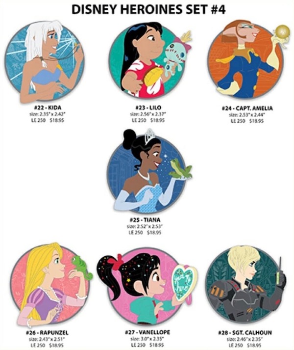 Disney Heroines WDI Pins – Set 4