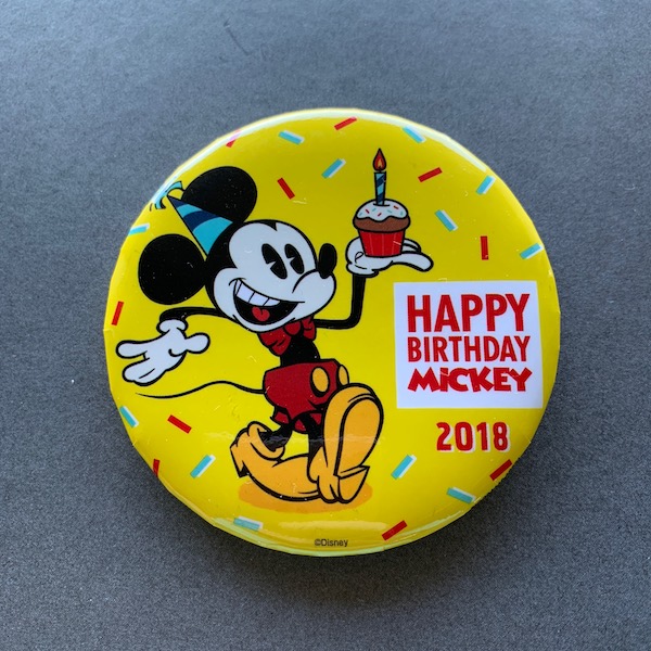 Happy Birthday Mickey 2018 Button