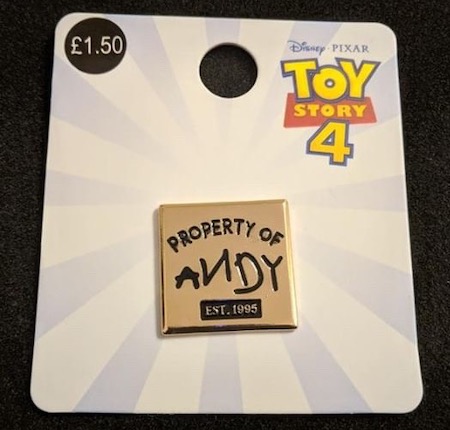 Toy Story 4 Andy Primark Disney Pin