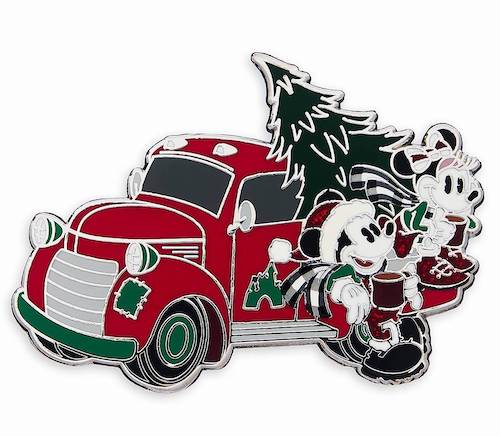 Mickey and Minnie Mouse Holiday Truck Pin