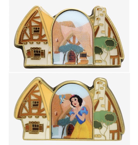 Snow White and the Seven Dwarfs Cottage Lenticular BoxLunch Disney Pin
