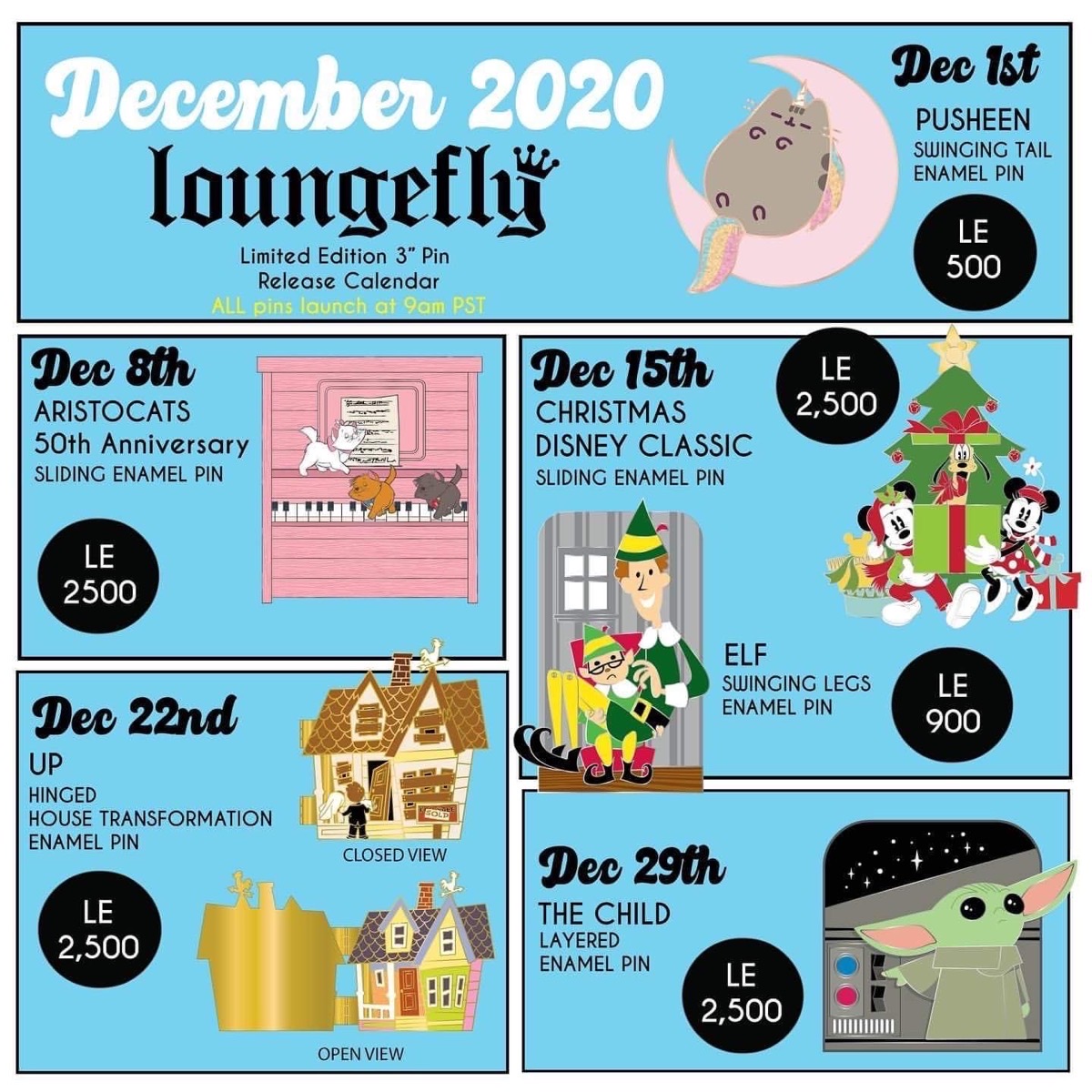 December 2020 Loungefly Disney Pin Preview