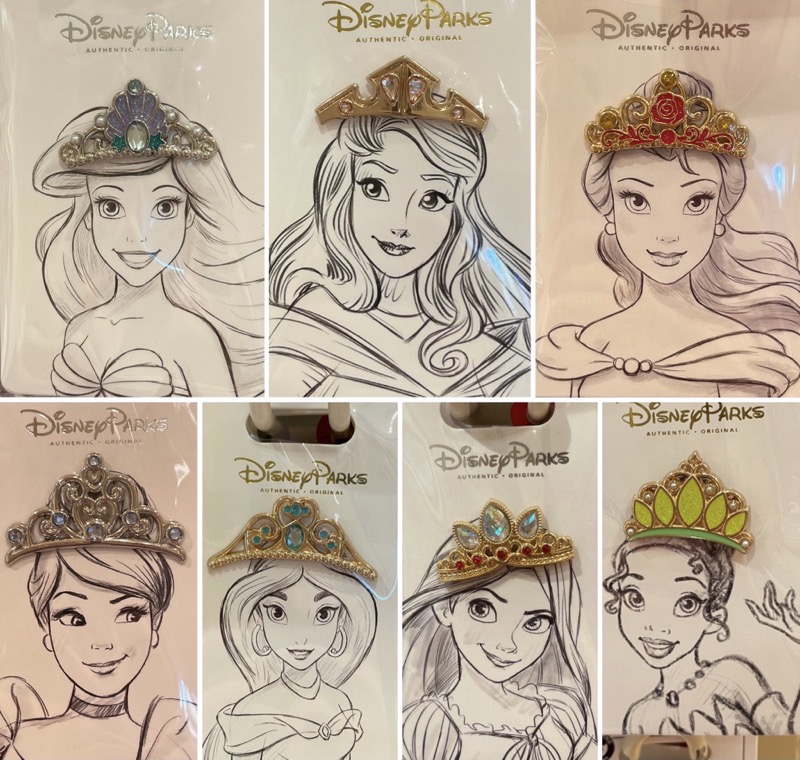 Aurora Cinderella Jasmine And Tiana Princess Tiara Disney Pins 