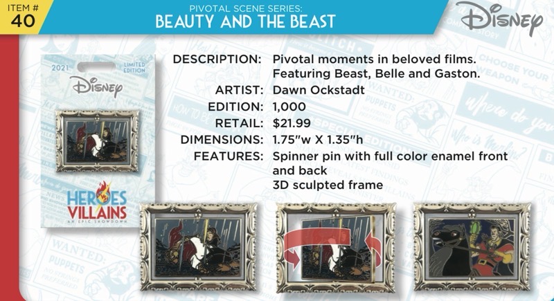 Beauty and the Beast Pin - Disney Heroes Vs. Villains Event