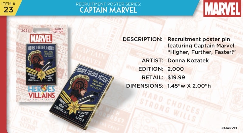 Captain Marvel Pin - Disney Heroes Vs. Villains Event