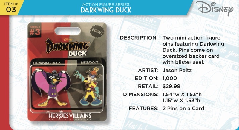 Darkwing Duck Action Figure Pins - Heroes Vs. Villains Disney Pin Set