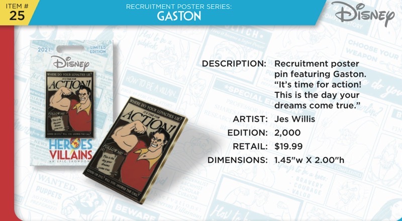 Gaston Pin - Disney Heroes Vs. Villains Event