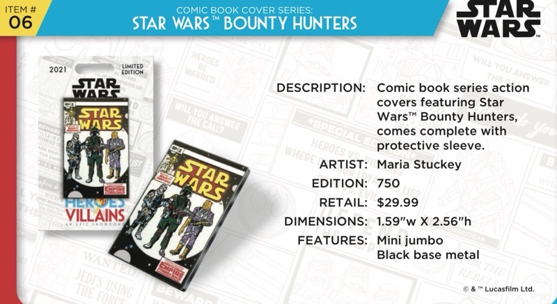 Star Wars Bounty Hunters Comic Book Pin - Disney Heroes Vs. Villains Event