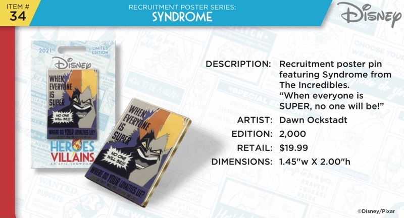 Syndrome Pin - Disney Heroes Vs. Villains Event