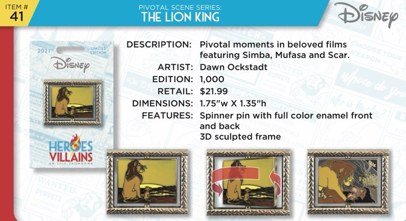 The Lion King Pin - Disney Heroes Vs. Villains Event