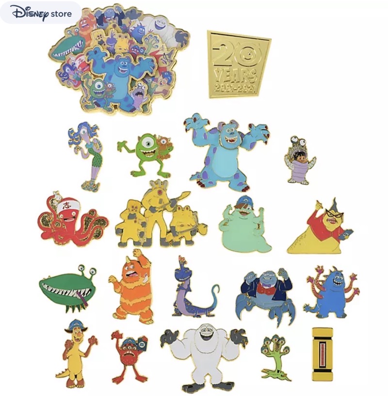 Monsters, Inc. 20th Anniversary Disney Store Japan Pin Set