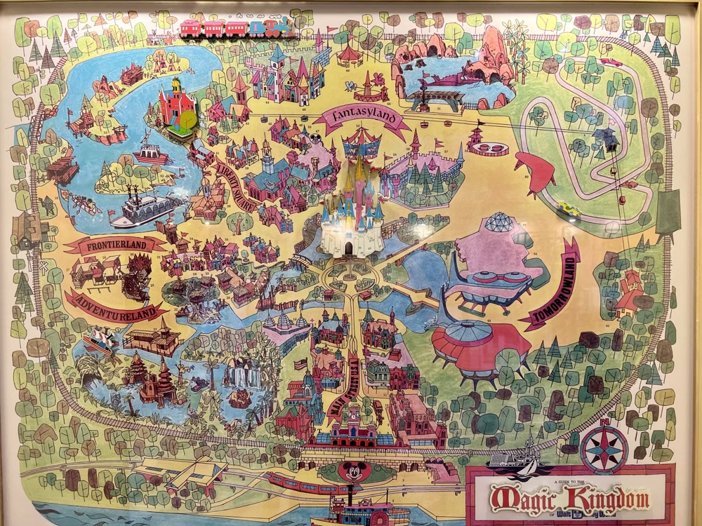 Magic Kingdom Retro Map WDW 50th Anniversary Vault Collection Framed Pin Set