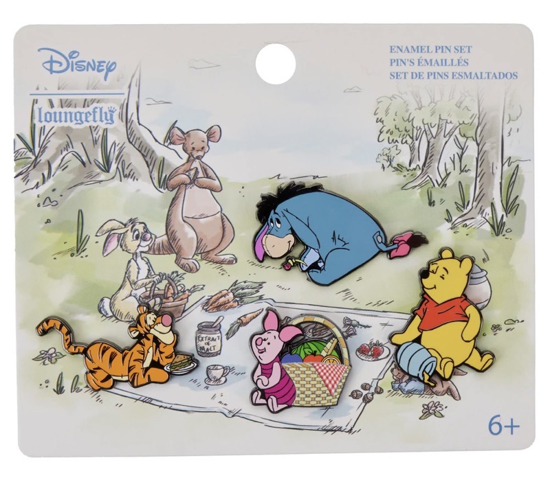 Winnie the Pooh Picnic Scene Loungefly Disney Pin Set