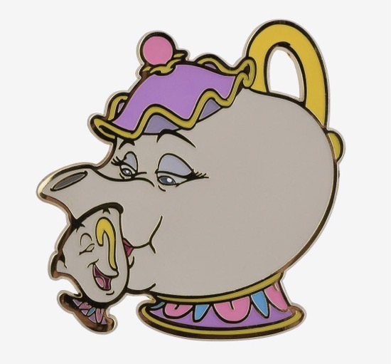 Disney Pin Chip ~ Beauty and the Beast Mrs Potts Backer New FREE SHIPPING 