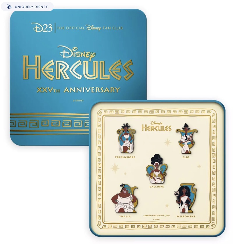 The Muses Hercules 25th Anniversary D23 Pin Set