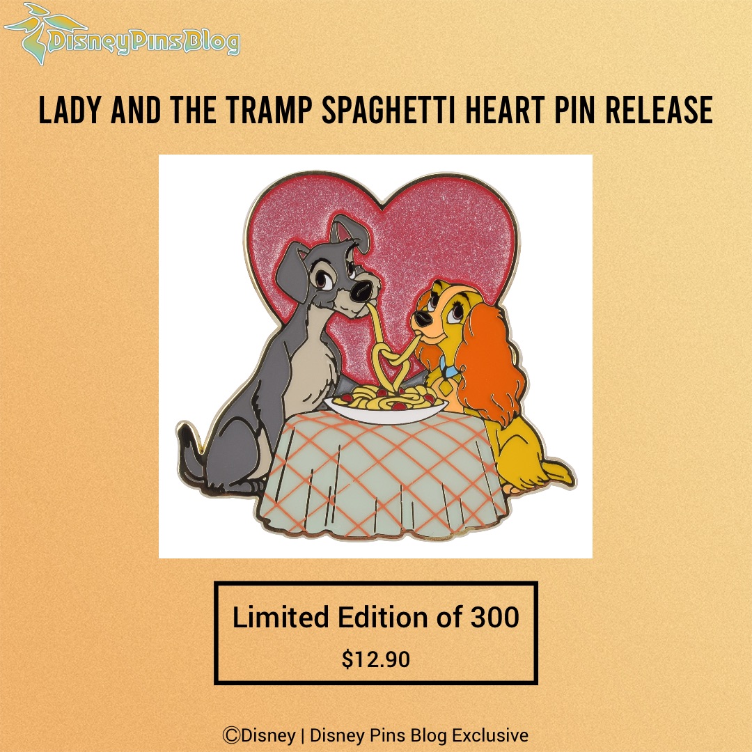 Lady and the Tramp Valentine's Day Disney Pin at DPB Store - Disney Pins  Blog