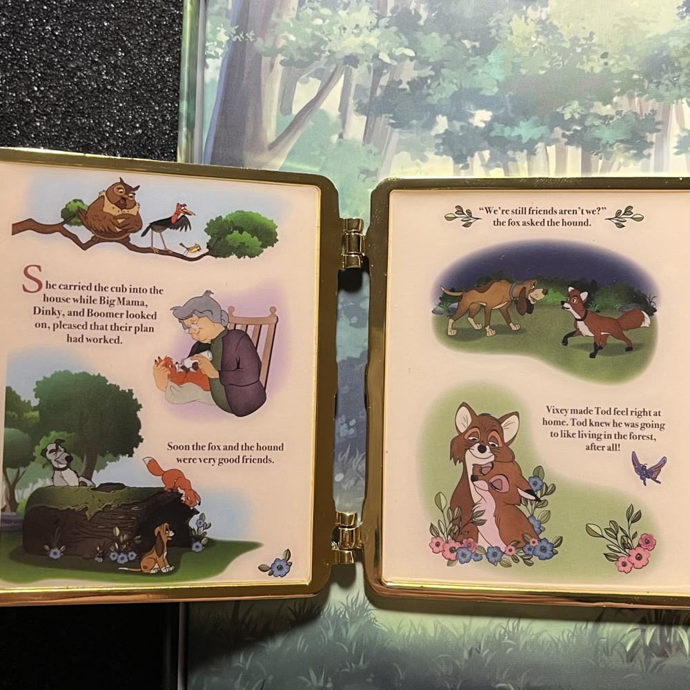 Fox and the Hound Book Hinged Limited Edition Loungefly Disney Pin Inside