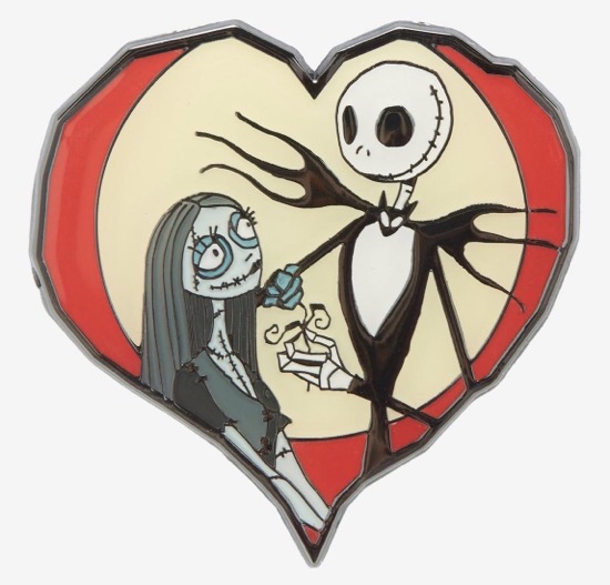 The Nightmare Before Christmas Jack & Sally Heart Pin - Hot Topic