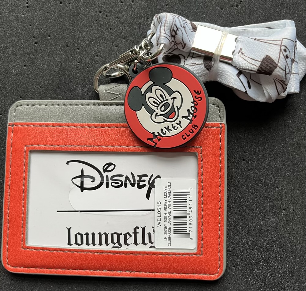 Disney 100 Mickey Mouse Club Loungefly Cardholder Lanyard - Back