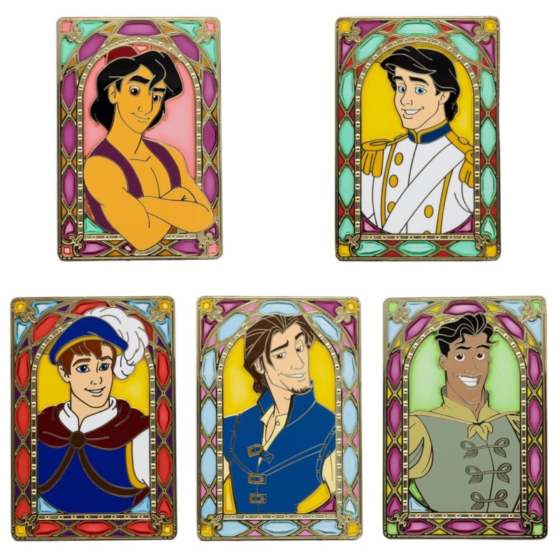 Disney Prince Stained Glass Collectible Pin Series Wave 1 at Pink a la Mode  - Disney Pins Blog