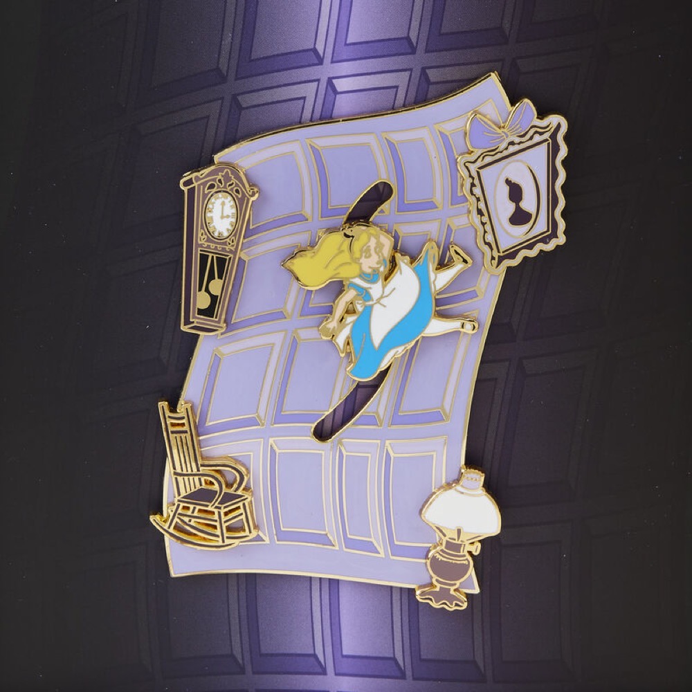 Alice in Wonderland Falling Down the Rabbit Hole LE 1900 Loungefly Pin