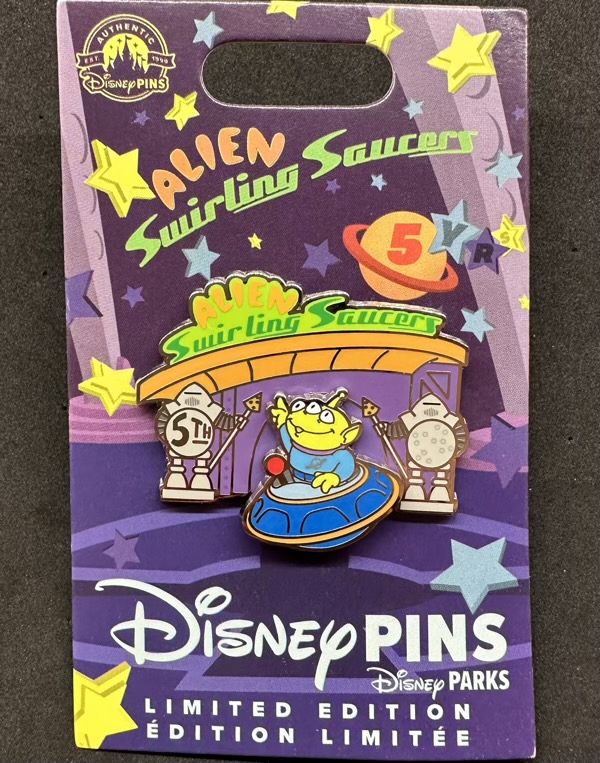 Alien Swirling Saucers 5th Anniversary Disney Pin