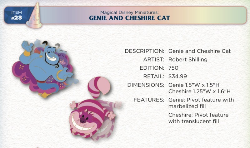 Genie & Cheshire Cat Pins - Disney Magic HAP-Pins 2023 Event