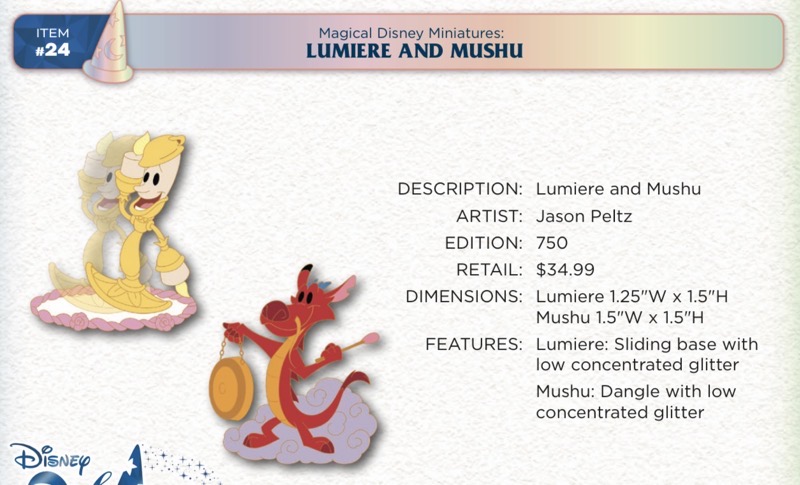 Lumiere & Mushu Pins - Disney Magic HAP-Pins 2023 Event