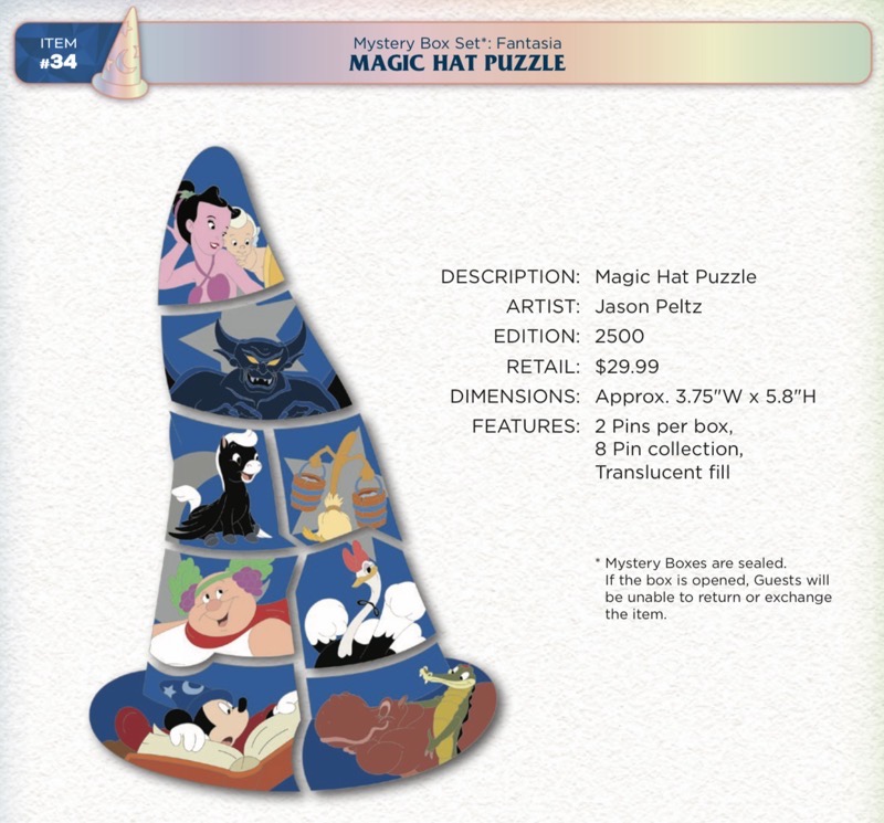 Magic Hat Puzzle Pin Set - Disney Magic HAP-Pins 2023 Event