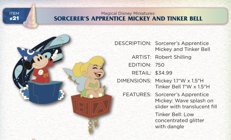 Sorcerer Mickey & Tinker Bell Pins - Disney Magic HAP-Pins 2023 Event