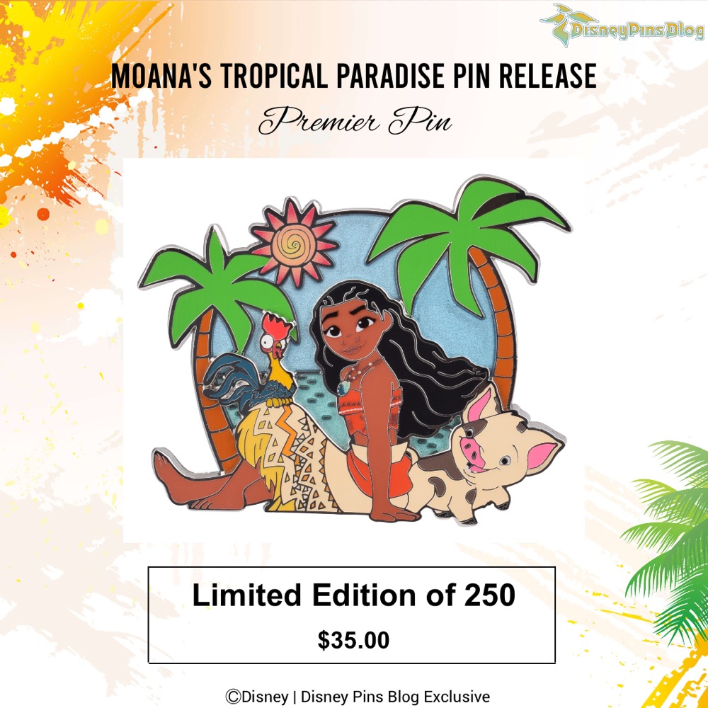 Moana's Tropical Paradise Premier Disney Pin at DPB Store - Disney Pins Blog