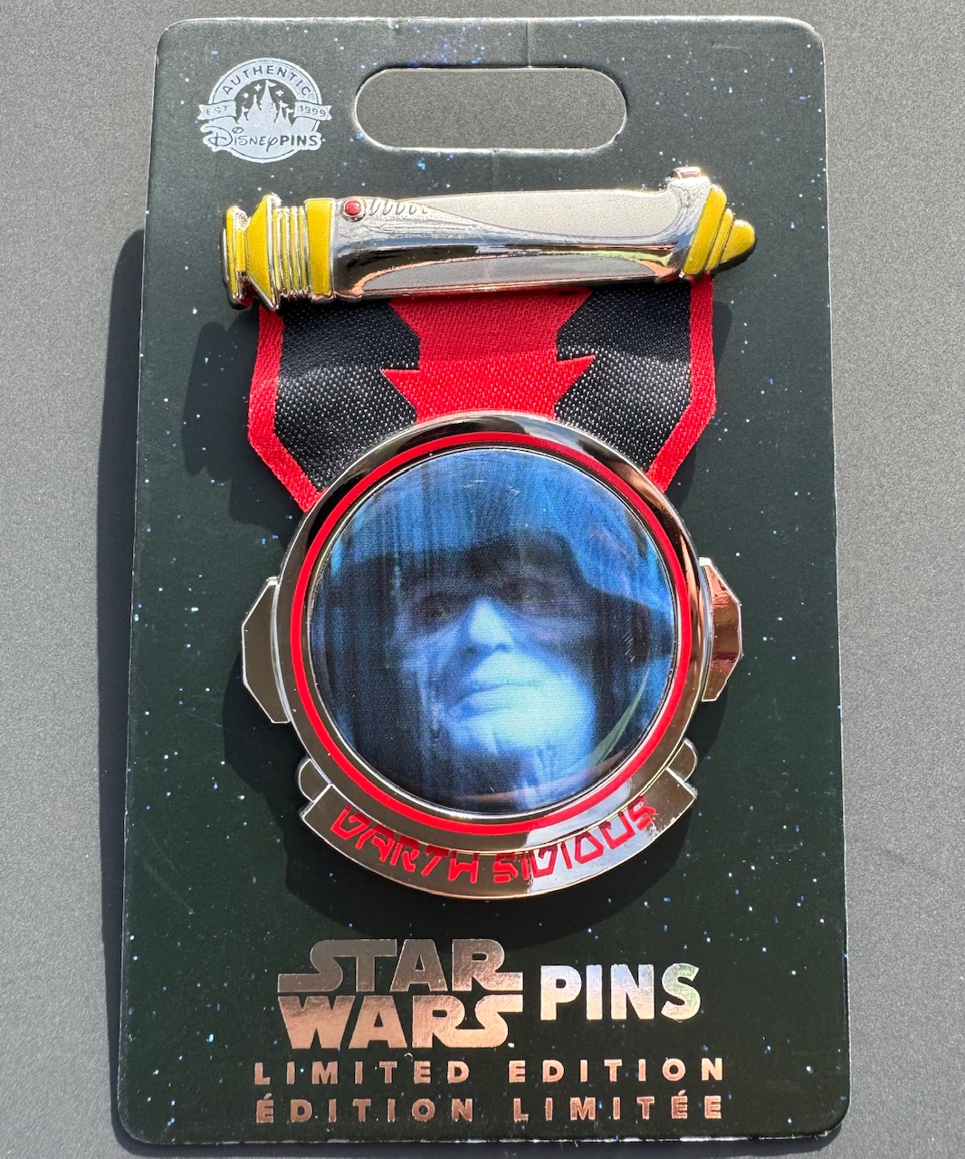 Darth Sidious Lightsaber Star Wars Pin