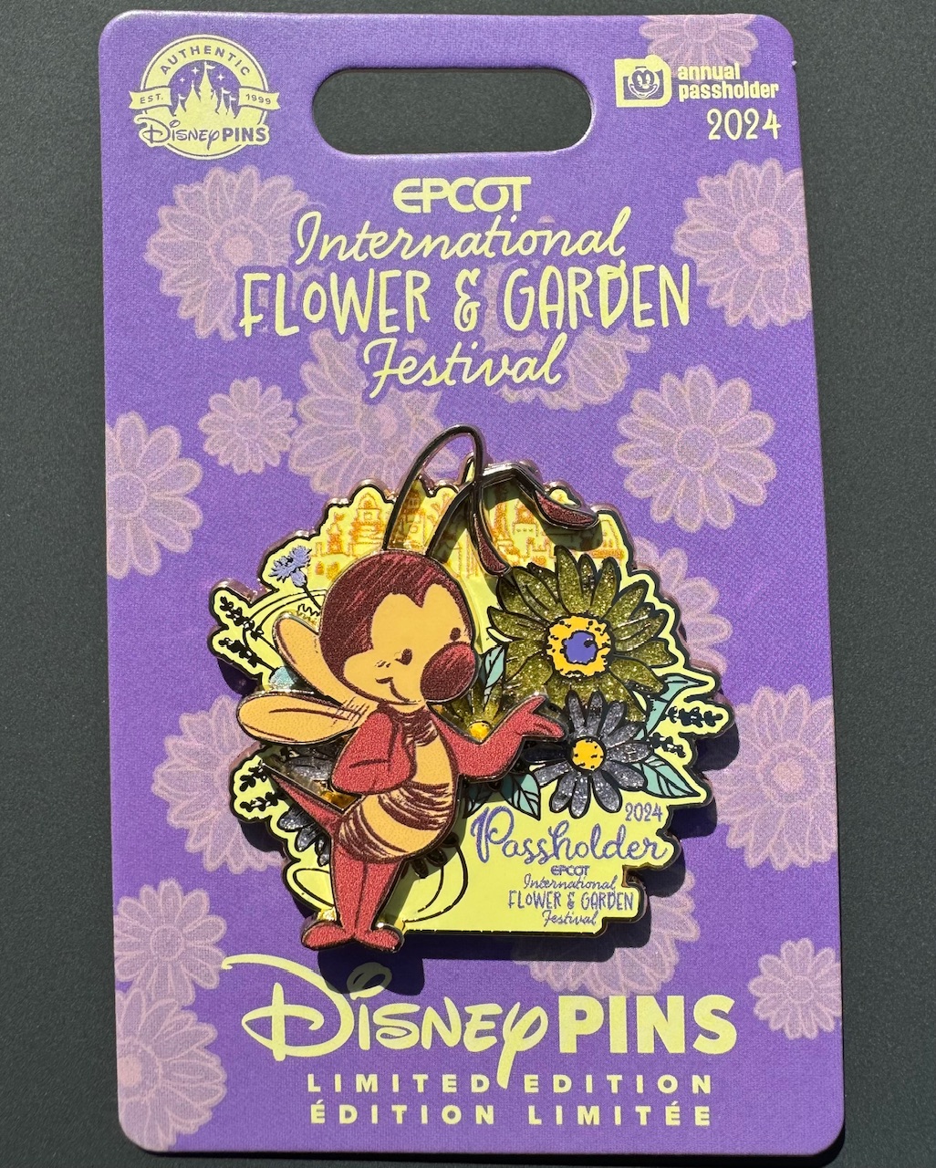 Spike the Bee Passholder Pin – Epcot Flower & Garden Festival 2024