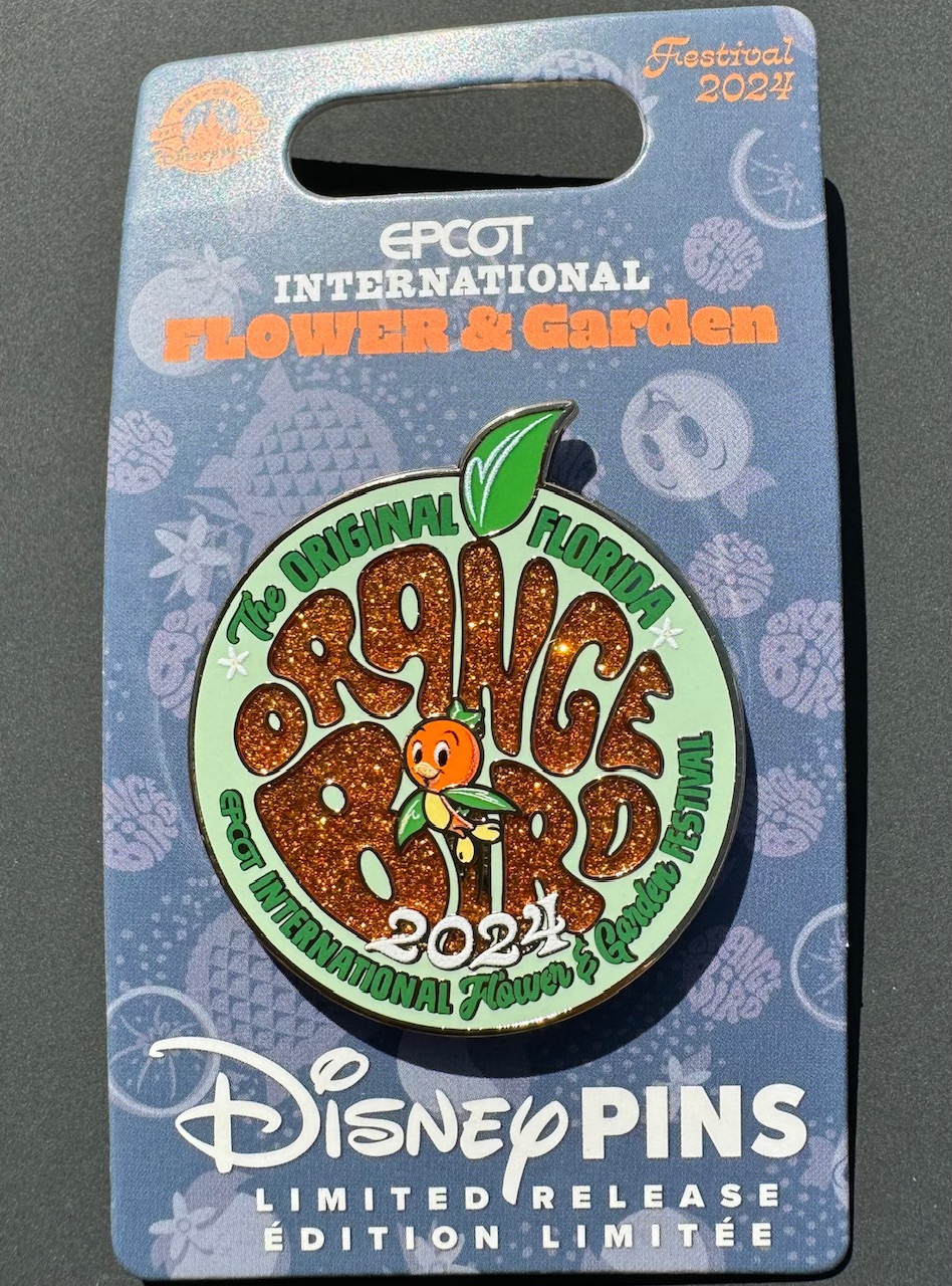 Orange Bird Glitter Pin – Epcot Flower & Garden Festival 2024