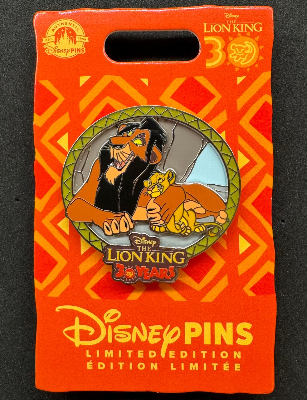 Scar & Simba Lion King 30th Anniversary Disney Pin