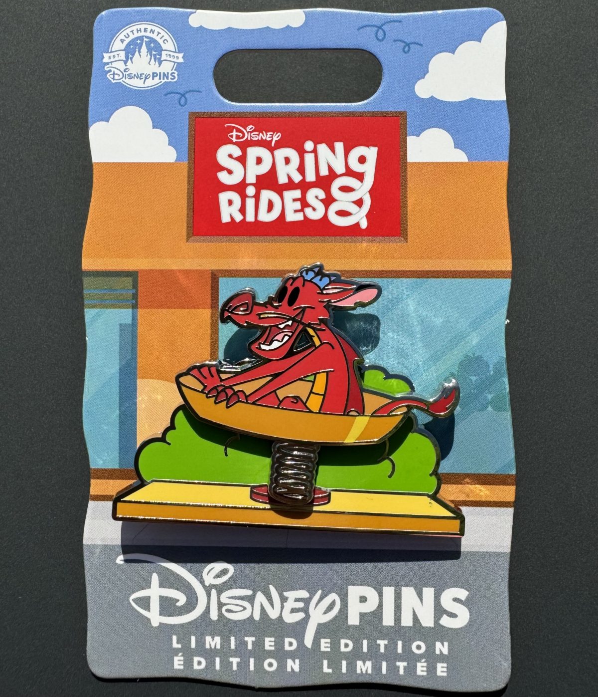 Mushu Spring Rides Disney Pin