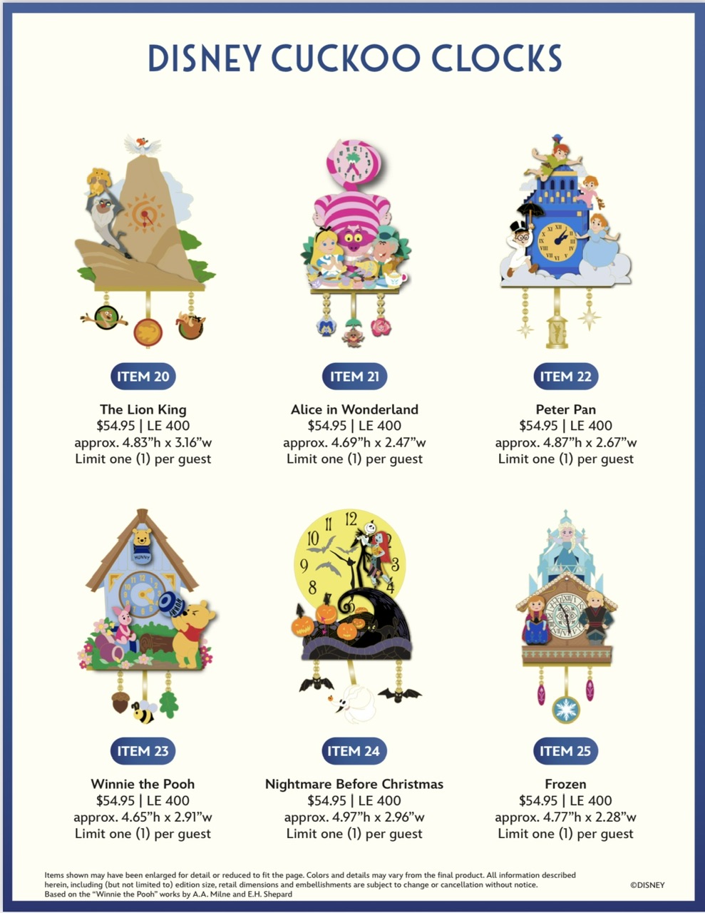 Disney Cuckoo Clocks WDI Pins 2 - D23 2024