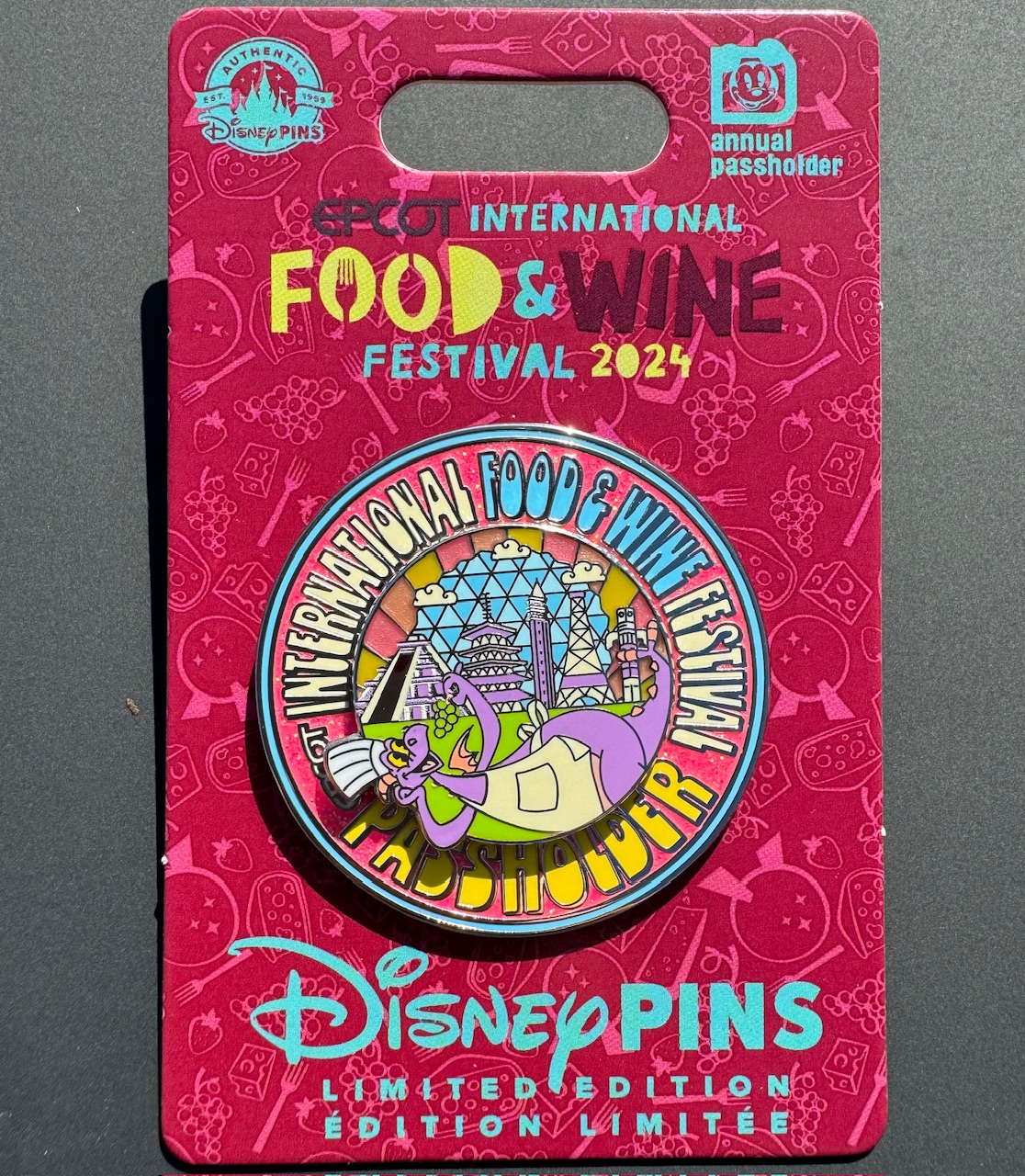 Figment Passholder Pin - Epcot Food & Wine Festival 2024