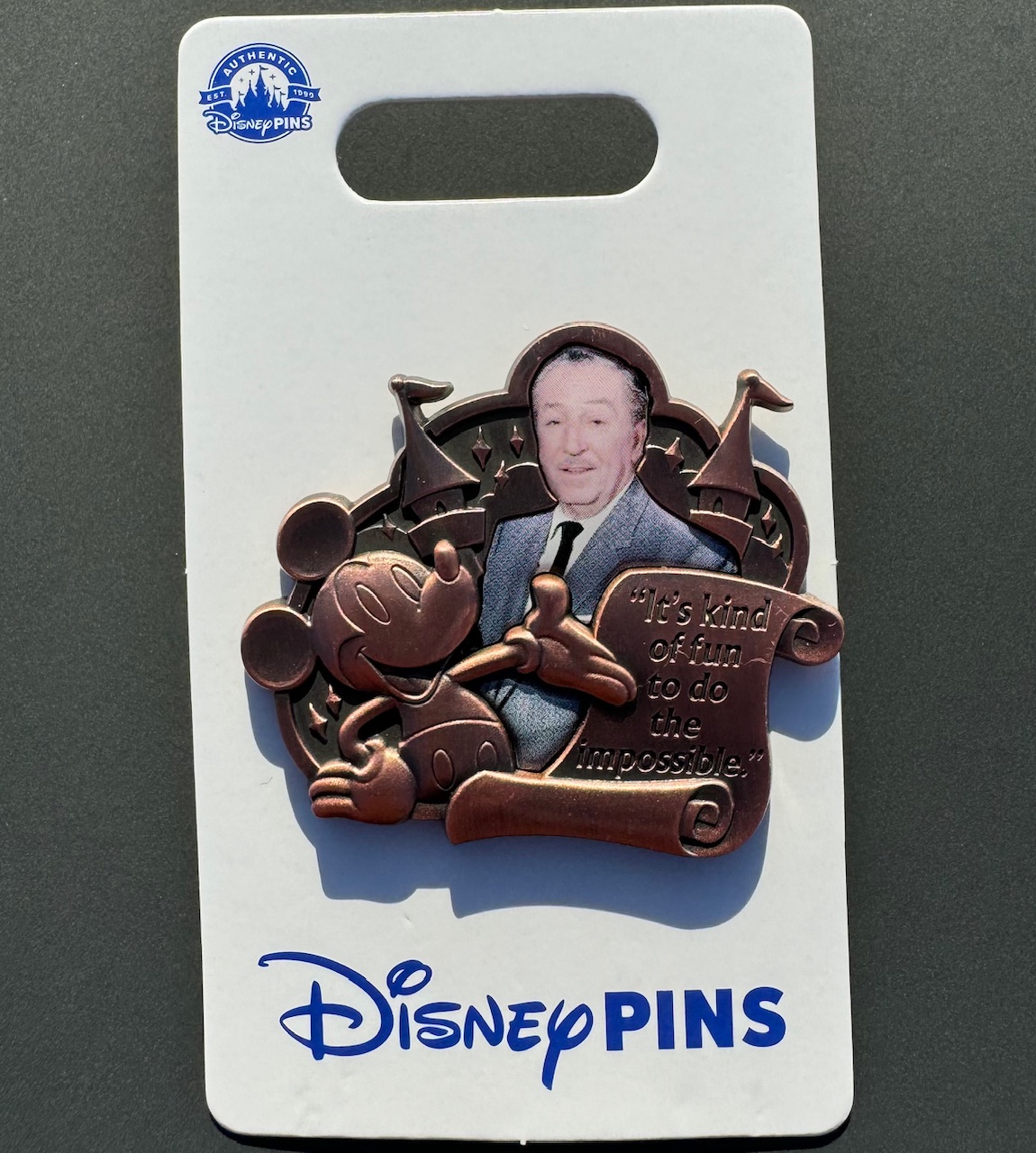 Mickey Mouse & Walt Disney Quote Pin