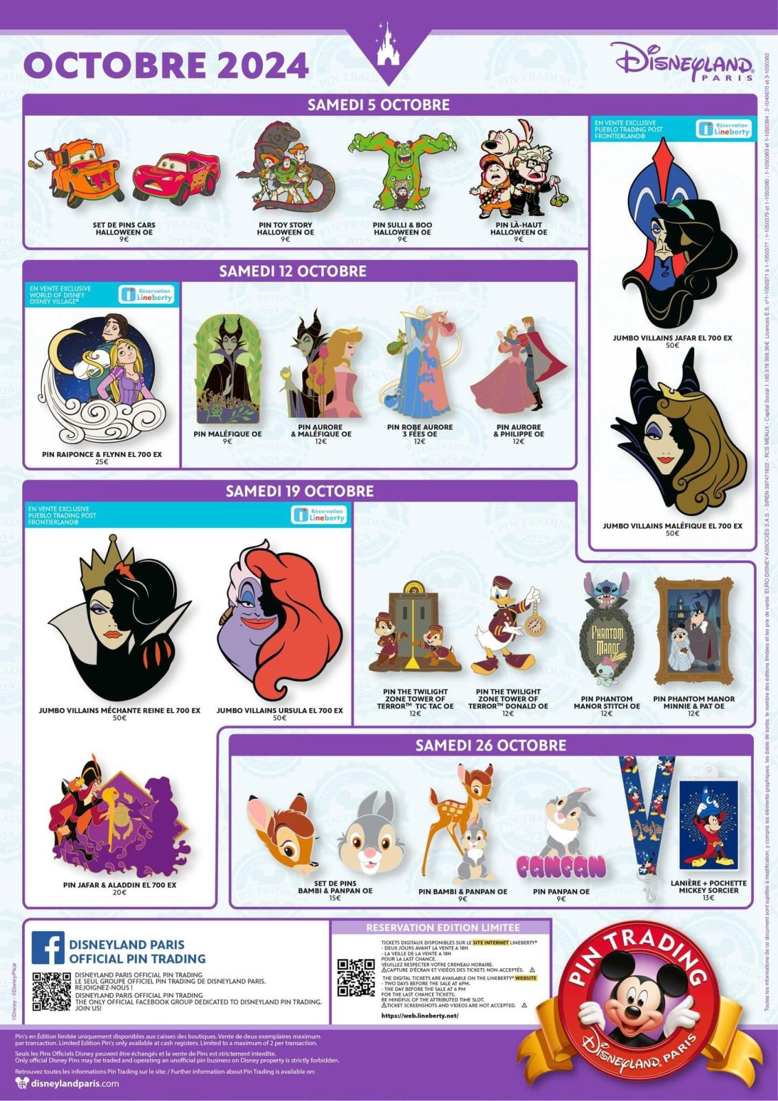 Disneyland Paris October 2024 Pin Releases