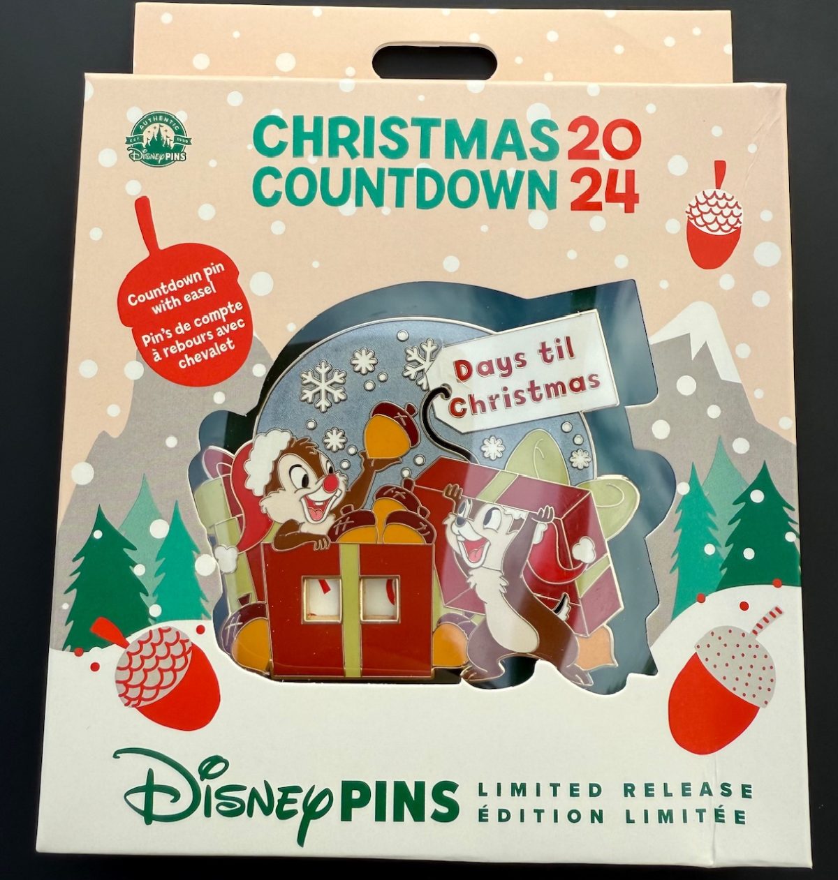 Chip n Dale Christmas Countdown Mini Jumbo Disney Pin