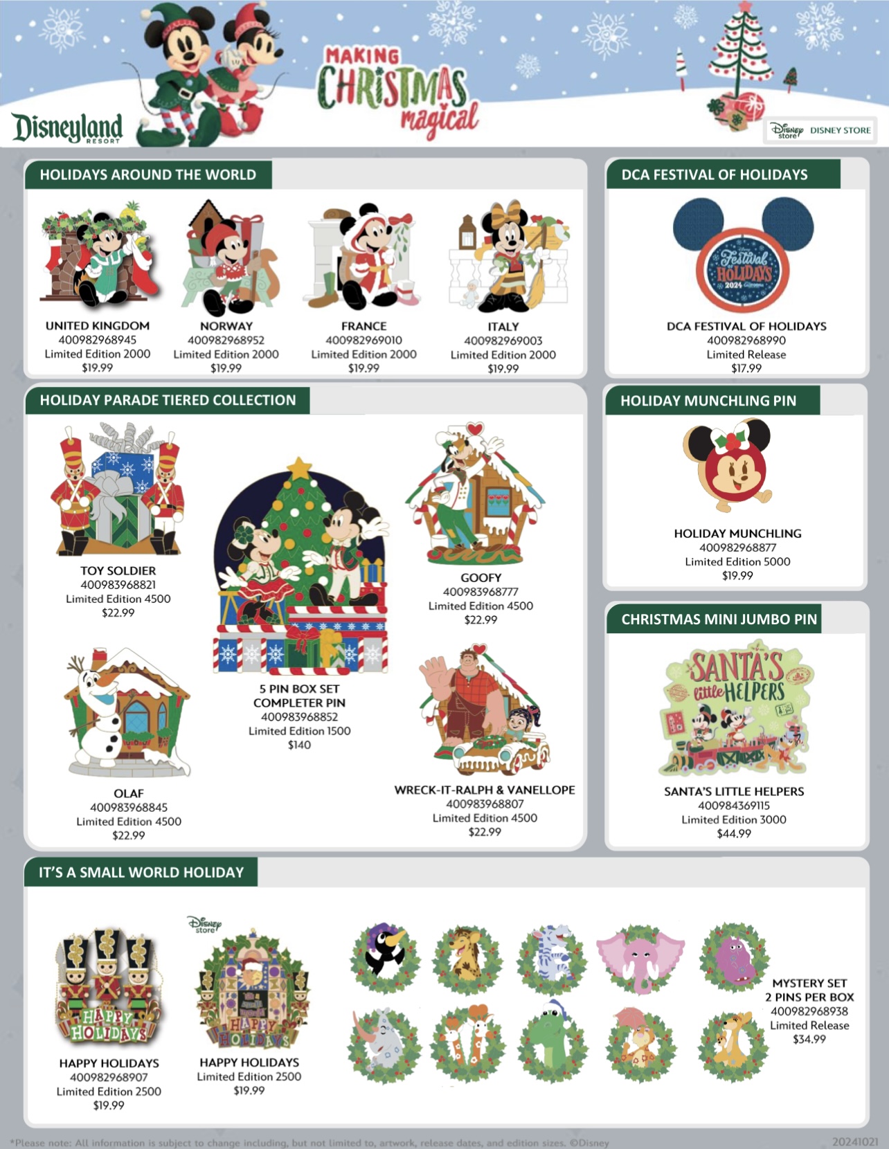 Christmas 2024 Limited Edition Pin Previews at Disney Parks Disney