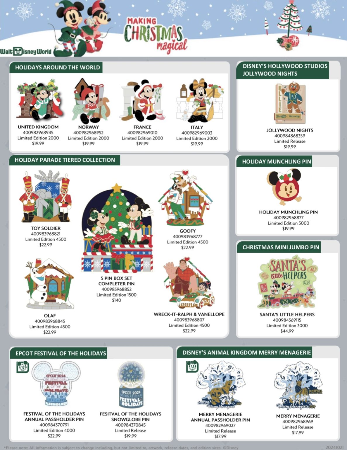 Christmas 2024 Limited Edition Pin Previews at Disney Parks Disney