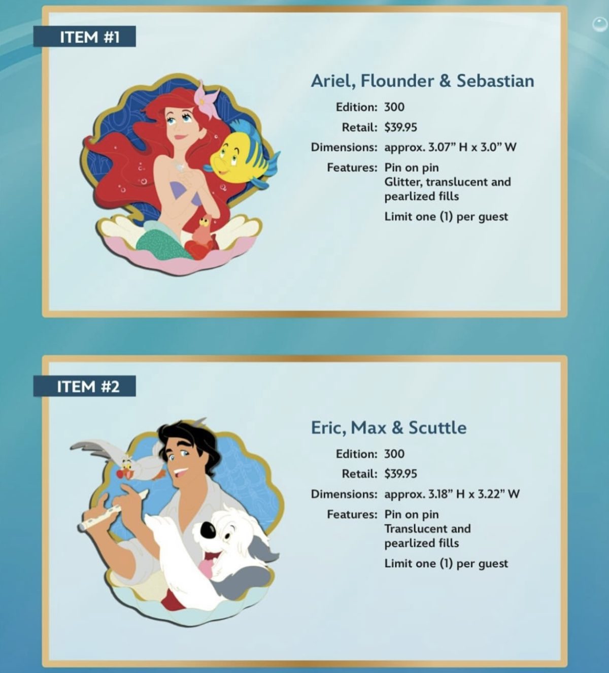 The Little Mermaid 35th Anniversary WDI Pins #1