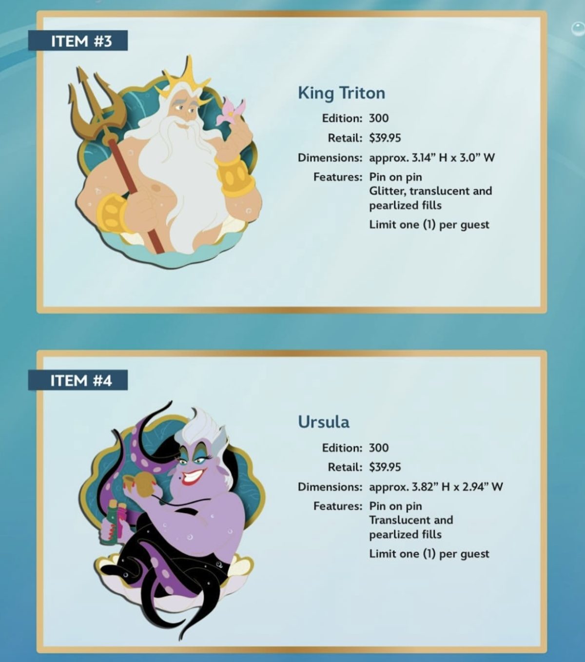 The Little Mermaid 35th Anniversary WDI Pins #2